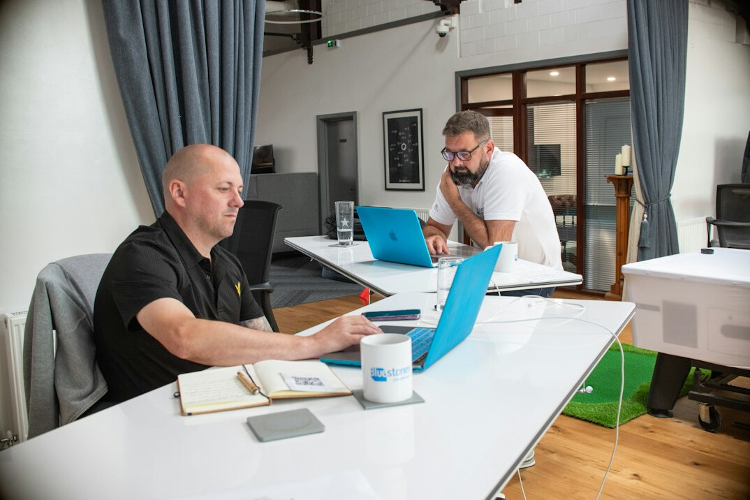 modern office with computers