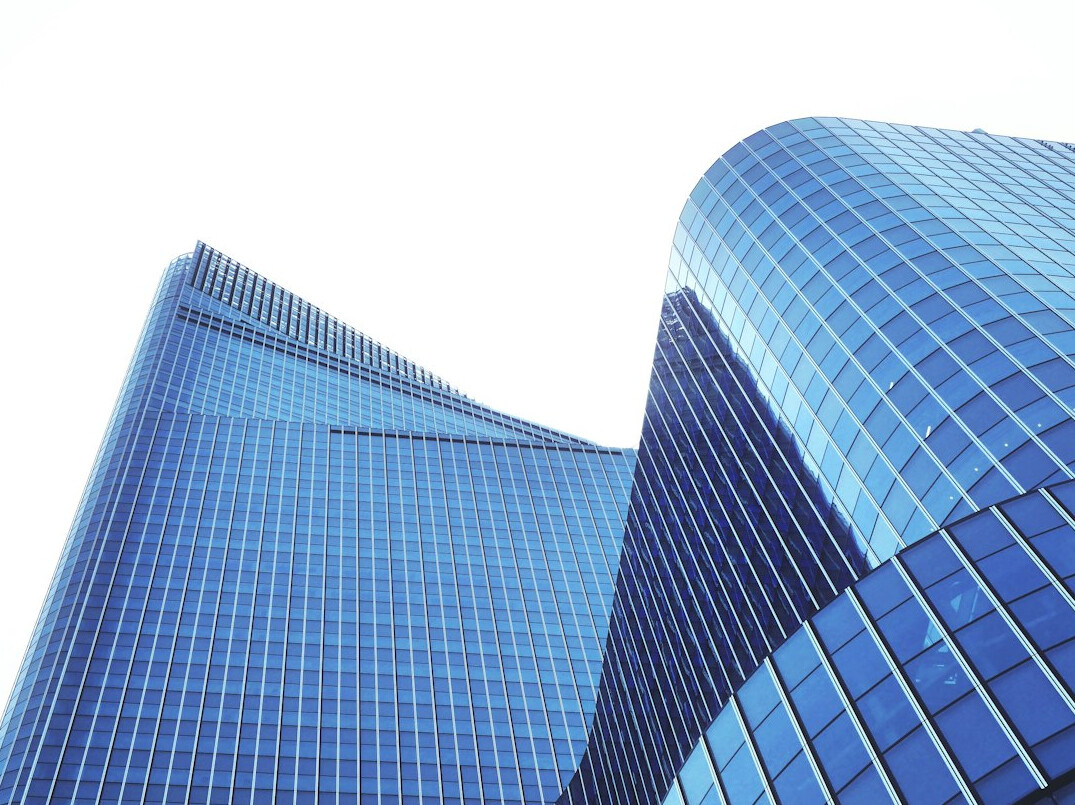 Modern glass office building exterior